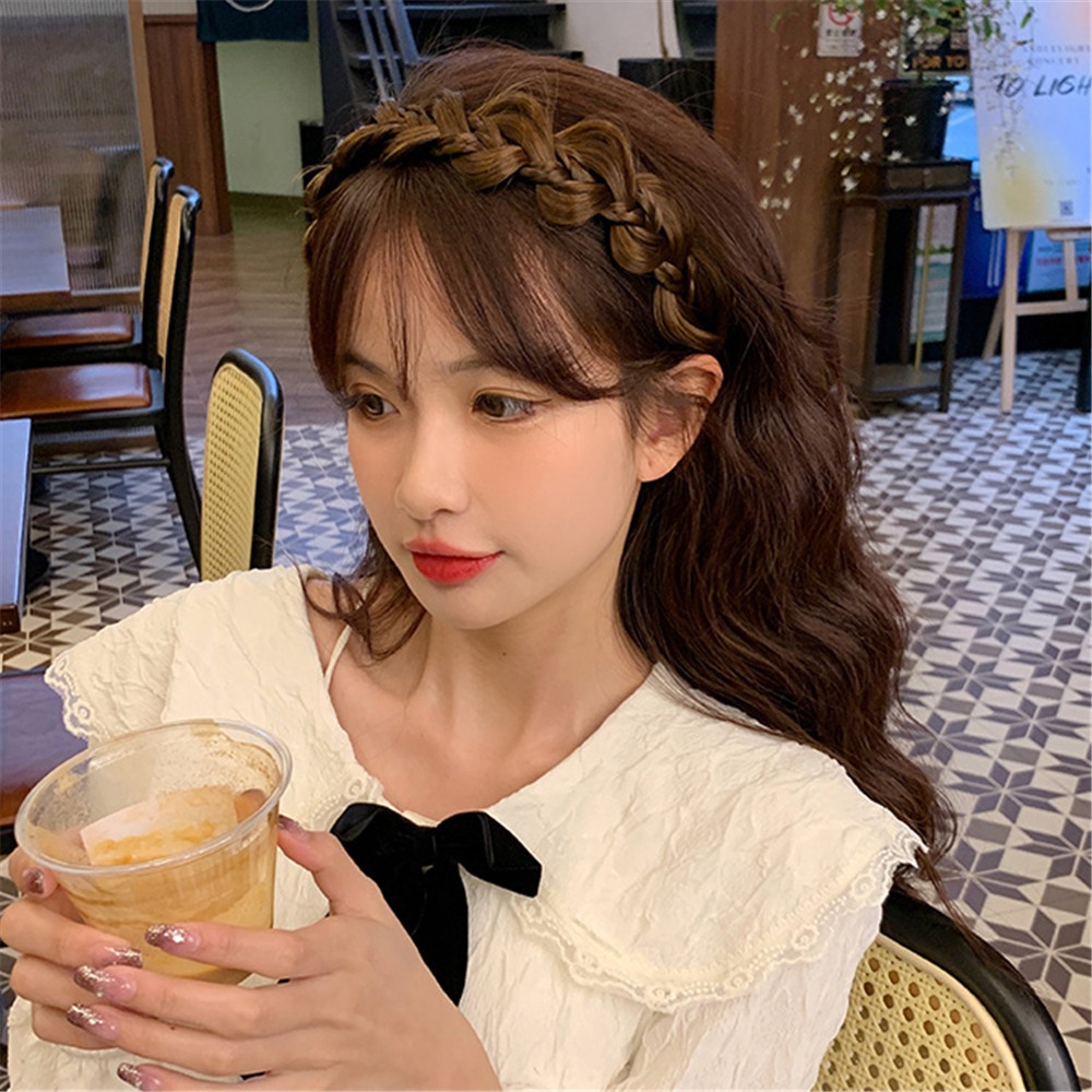 Băng Đô Kiểu Tóc Giả Thắt Bím Thời Trang Cho Nữ