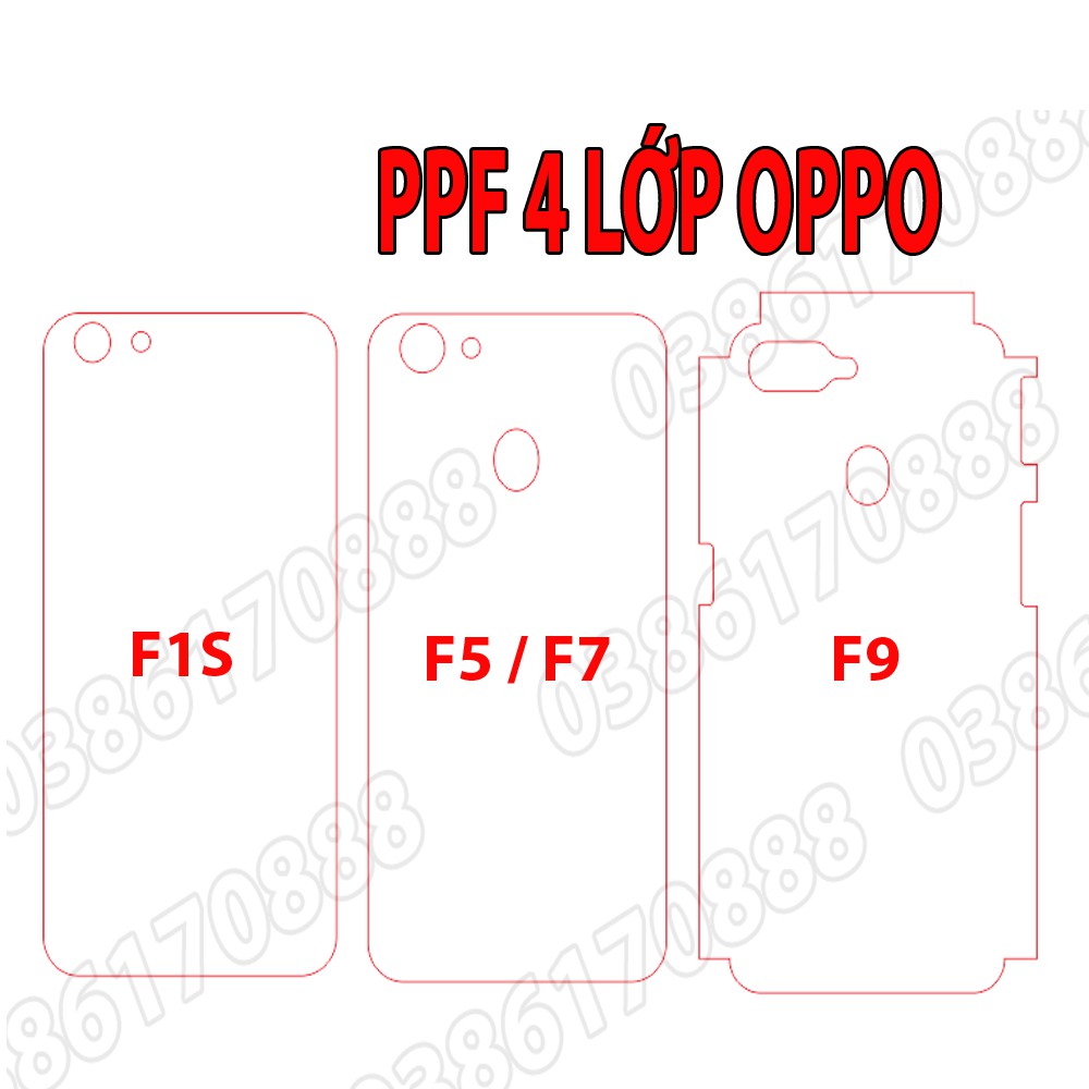 Dán lưng PPF 4 lớp chống va đập cho OPPO F1S / F5 / F7 / F9