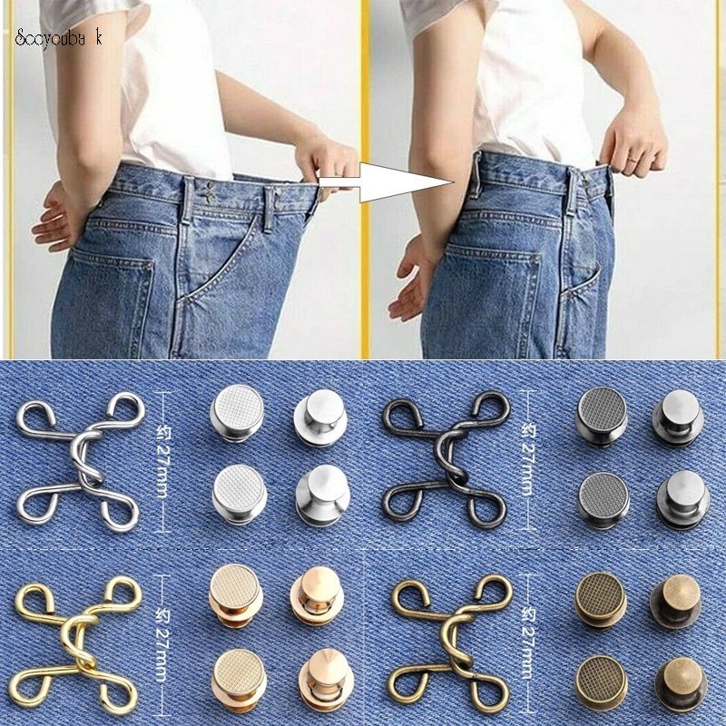 1 Bộ Nút Kim Loại Vô Hình Có Thể Tháo Rời Dùng May Quần Jean DIY