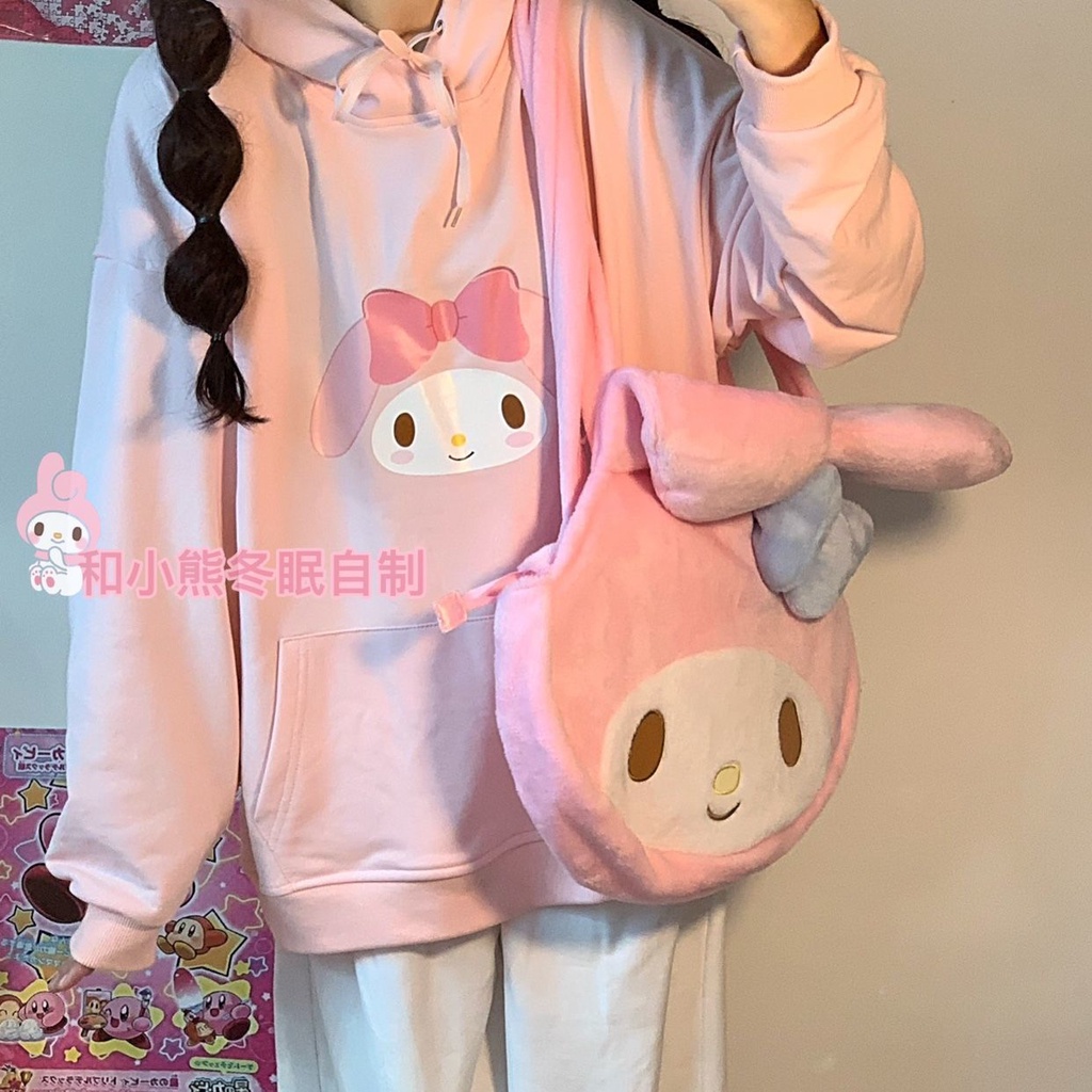 ✦Đầu Chó Cinnamon✦Áo Sweater Dáng Rộng Dày Dặn Mềm Mại In Hoạt Hình Melody Kiểu Nhật Bản Thời Trang Thu Đông Cho Nữ
