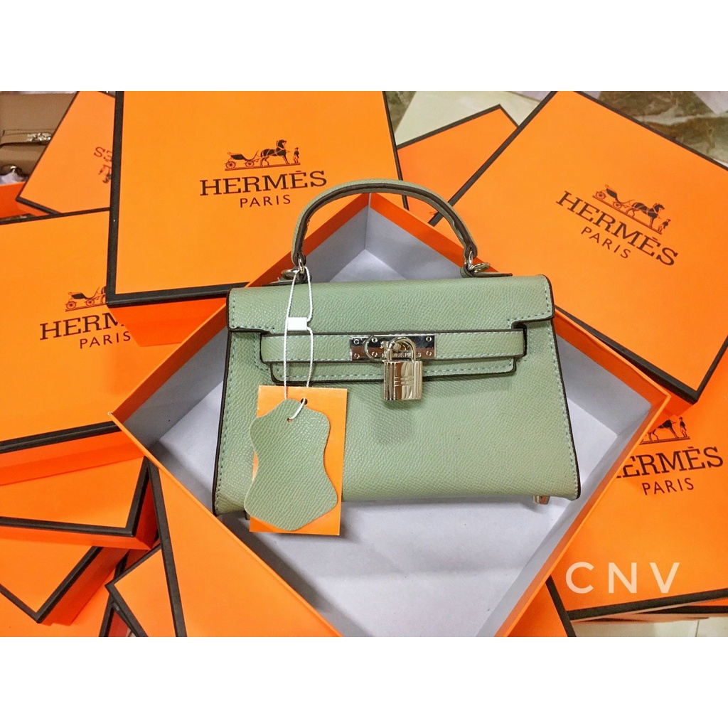 Túi xách nữ, túi đeo cheo có quay xách mini size 19 da gạo siêu xinh fullbox