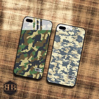 Ốp lưng kính cường lực iphone 7 plus / iphone 8 plus hình camo