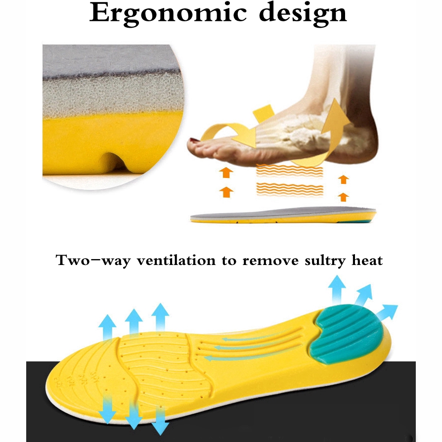 Memory Foam Sport Insoles Sweat Absorption Pads Running Shoe Inserts Breathable Insoles Foot Care