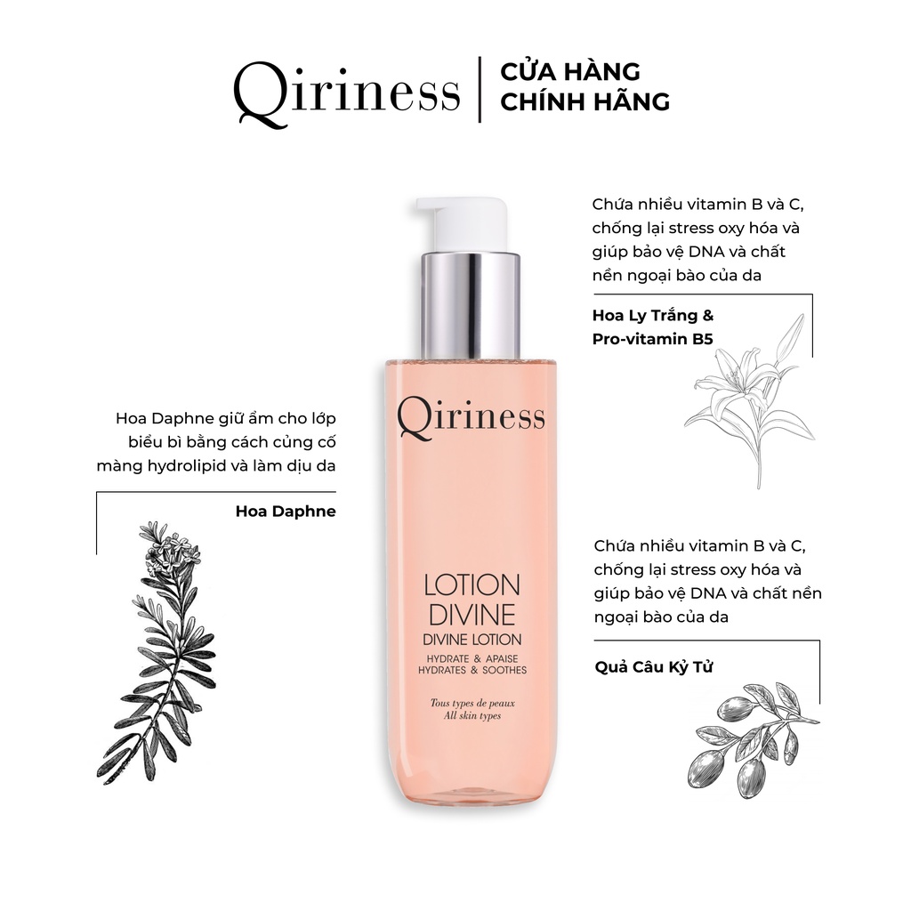 Nước cân bằng cấp ẩm làm sáng da Qiriness Divine Lotion 200ml