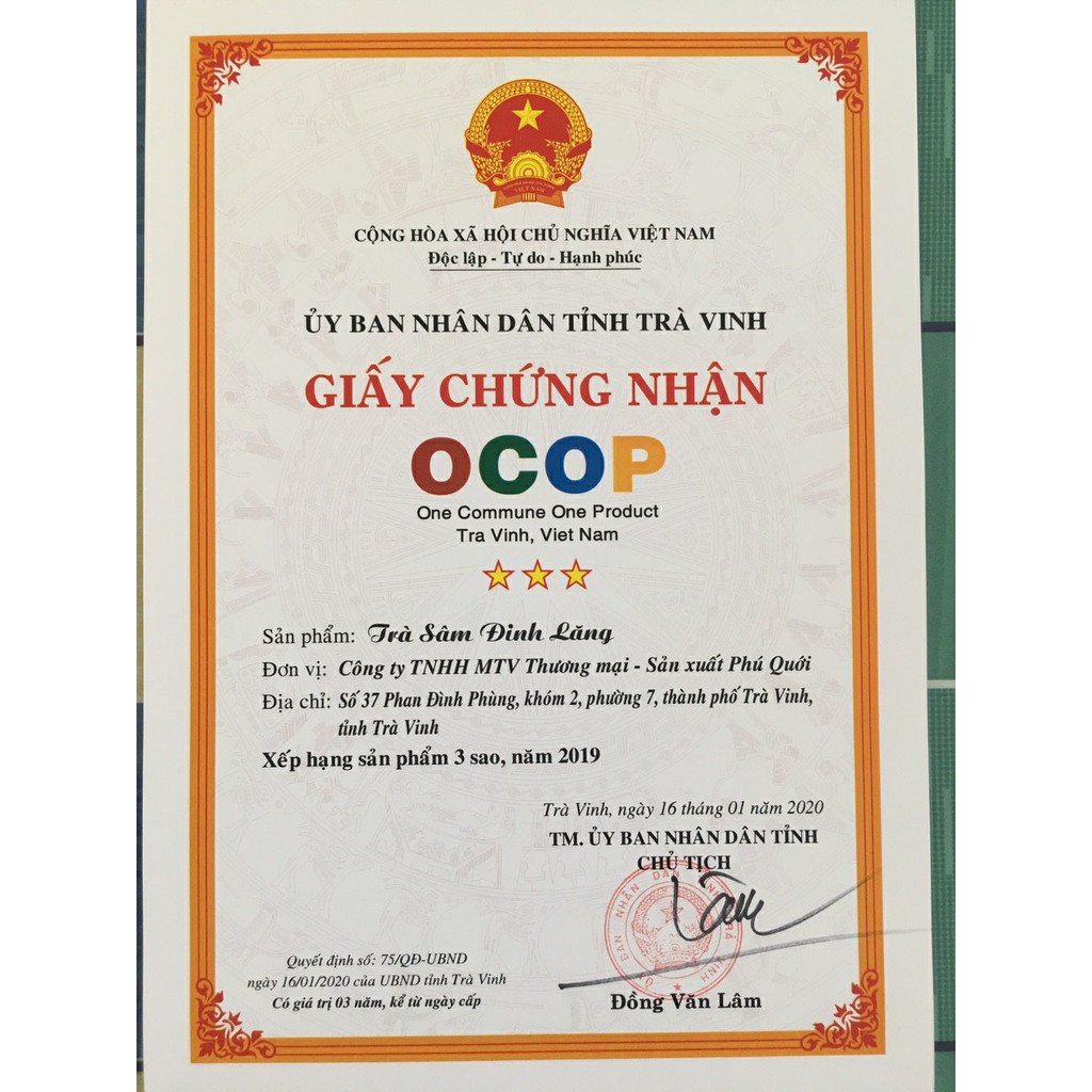 Hộp Trà Sâm Đinh Lăng OCOP Hai Lúa Hộp 30 túi lọc 75 gram [Trà sạch 100% thiên nhiên giảm căng thẳng thần kinh, mất ngủ)