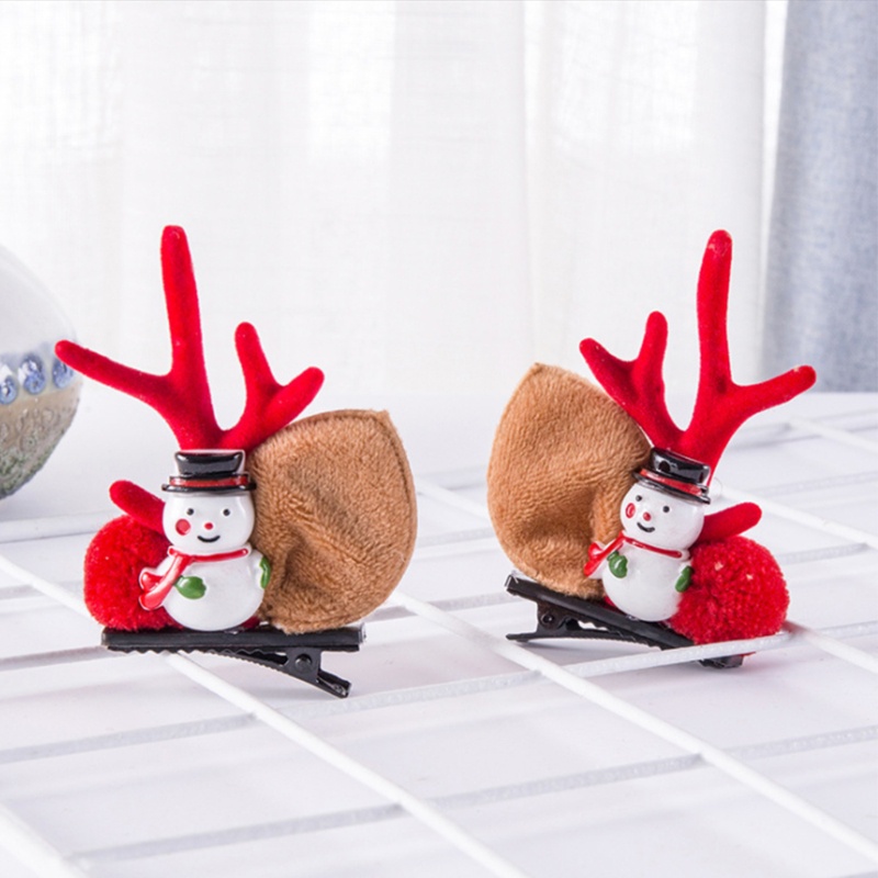 Kẹp Tóc Mini Hình Người Tuyết Hoạt Hình Chống Trượt Chủ Đề Giáng Sinh Cho Nữ