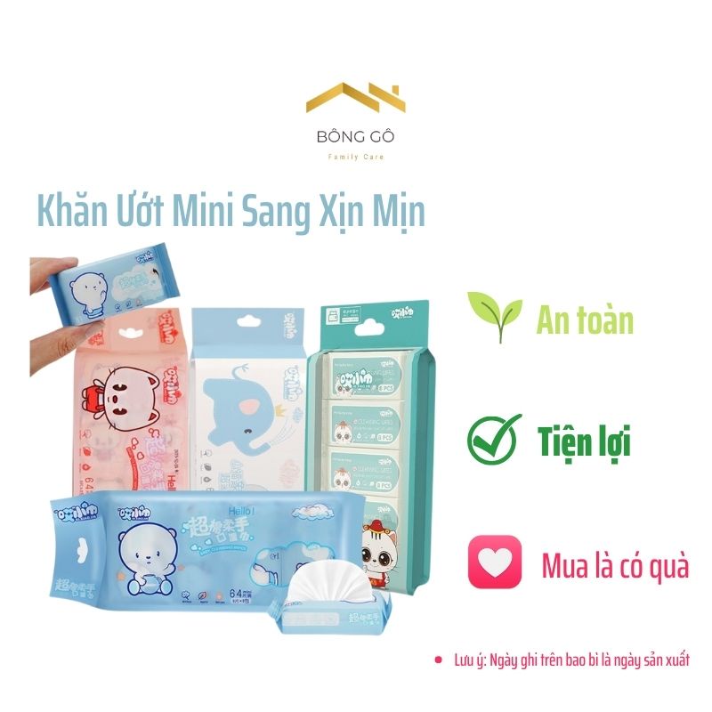 8 gói khăn ướt mini bỏ túi liện lợi không thể thiếu cho phái đẹp và em bé -  dễ dùng, chăm sóc mọi làn da