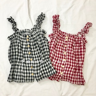 Áo 2 dây kẻ caro