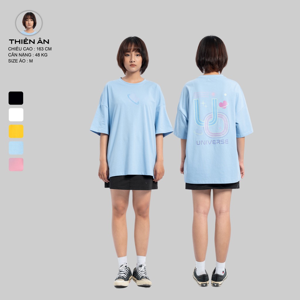 Áo Thun Tay Lỡ Nữ Nam Form Rộng URBAN OUTFITS In Trái Tim UO UNIVERSE ATO41 Cotton 4 Chiều Local Brand