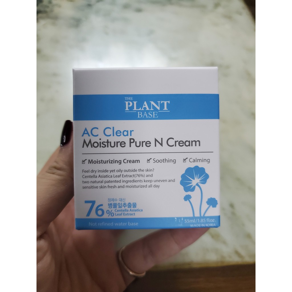 [Hàng có sẵn] Kem Dưỡng Ẩm Da Dầu và Mụn THE PLANT BASE AC Clear Moisture Pure N Cream 55ml (mẫu mới)