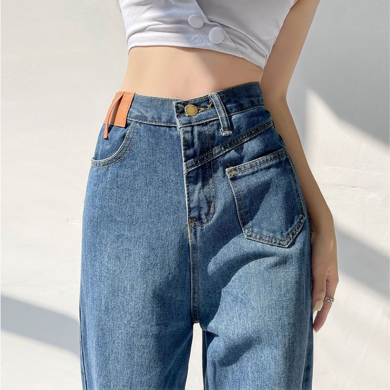 (ORDER TAOBAO) QUẦN JEAN ỐNG RỘNG MÀU XANH ĐẬM TÚI VUÔNG 1 BÊN