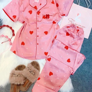 Đồ bộ lụa satin Flamingo