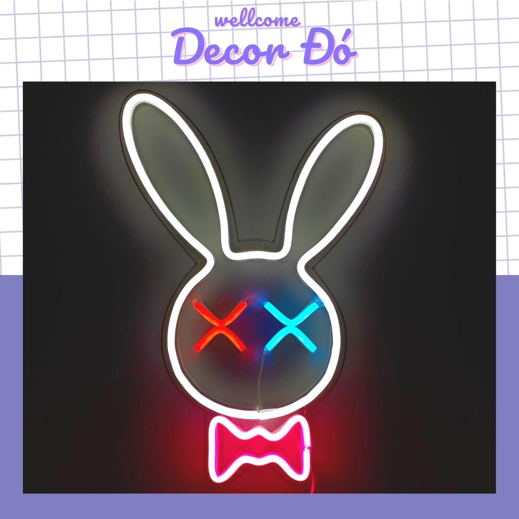 Đèn NeonSign | Thỏ Playboy | Kích Thước 33x16cm | Quà Tặng Trang Trí Cực Chất , Siêu Sáng & Tiết Kiệm Điện Với Led 12v |
