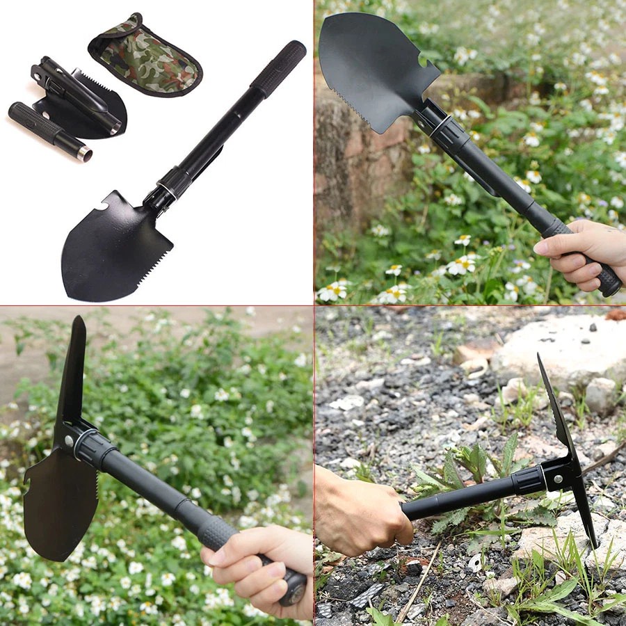 Xẻng Gấp Gọn Đa Năng 5 Trong 1 Làm Vườn Du Lịch Đi Phượt Cắm Trại