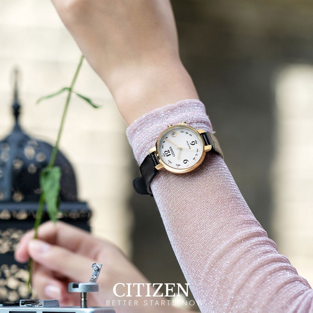 Đồng Hồ Nữ Citizen Kết Nối Bluetooth Dây Da EE4022-16A - Mặt Trắng