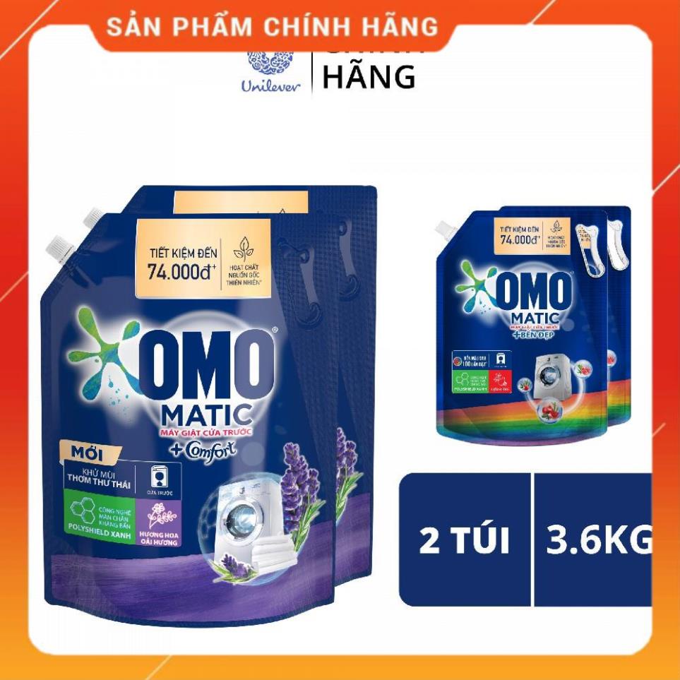 Combo 2 Túi Nước giặt OMO Matic chuyên dụng Cửa Trước 3.6kg/túi