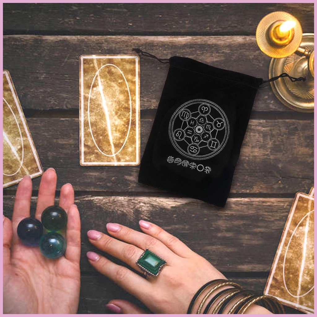 Túi Đựng Thẻ Bài Tarot Bằng Vải Nỉ Có Dây Rút Tiện Lợi