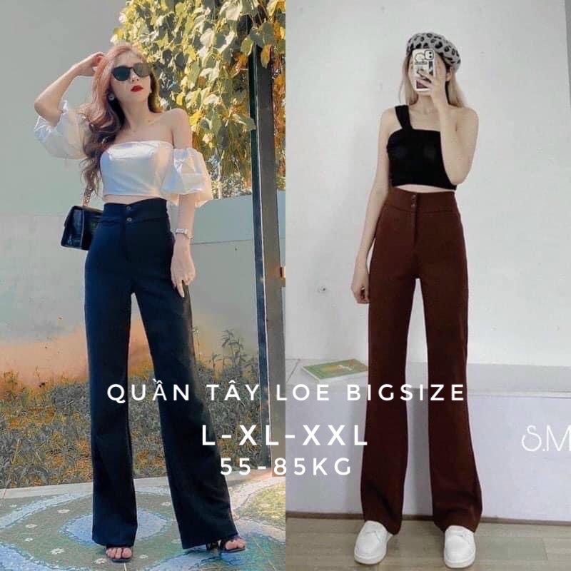 Bigsize Sang chảnh Quần loe lưng cao 2 núthcm sỉ-hỏa tốc 7-14h mỗi ngày