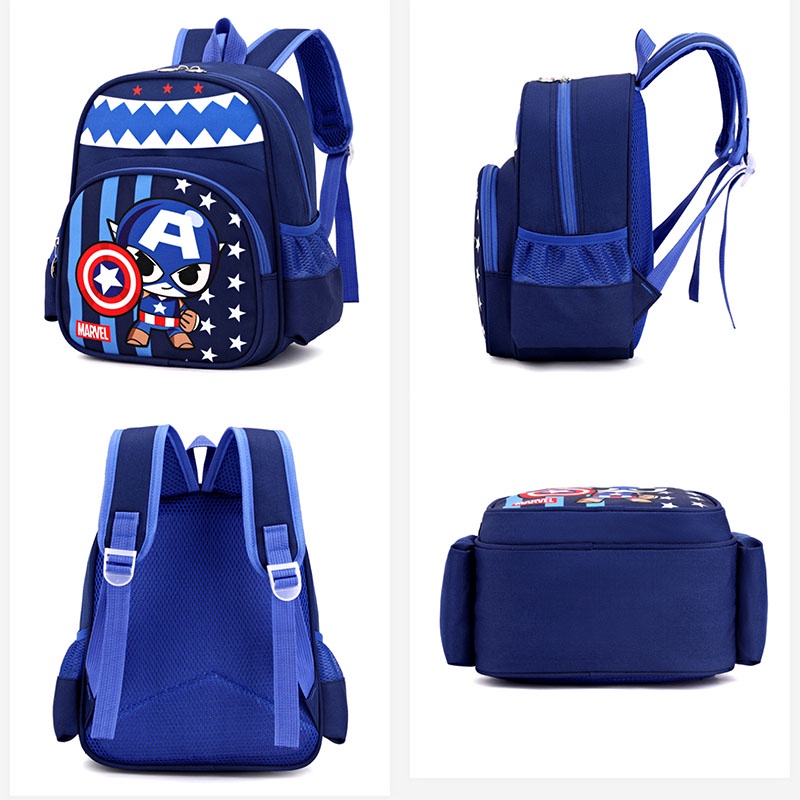 SUGE Balo Đi Học Dây Bản Rộng Thoải Mái Hình Spiderman / Superman Có Thể Điều Chỉnh Cho Bé Gái