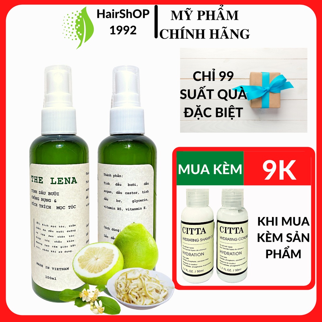 Tinh Dầu Bưởi Mọc Tóc Lena 100ml Xịt Bưởi Chống Rụng Tóc Kích Mọc Tóc