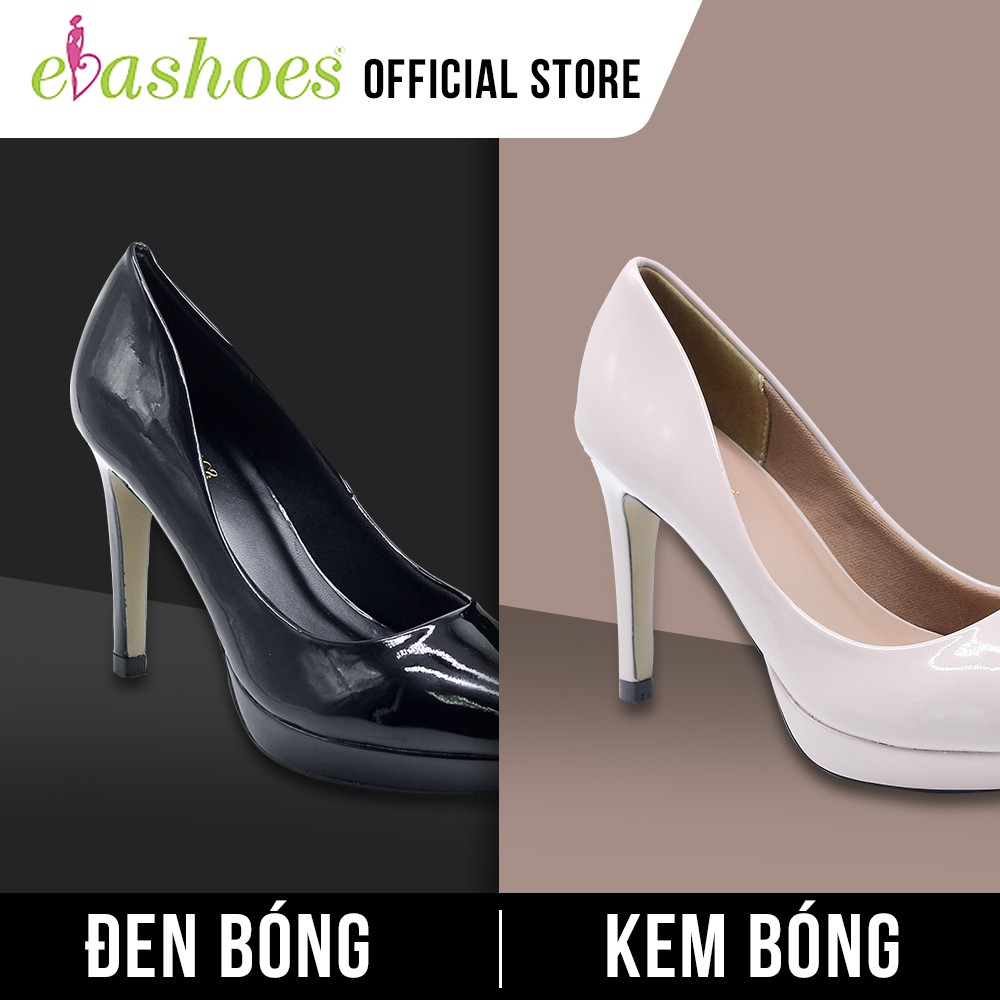 [Mã BMLTA50 giảm 50K đơn 150K] Giày Cao Gót Bít Mũi Đế Đúp Da Bóng 10cm Evashoes - Eva8184(Màu Đen,Kem)