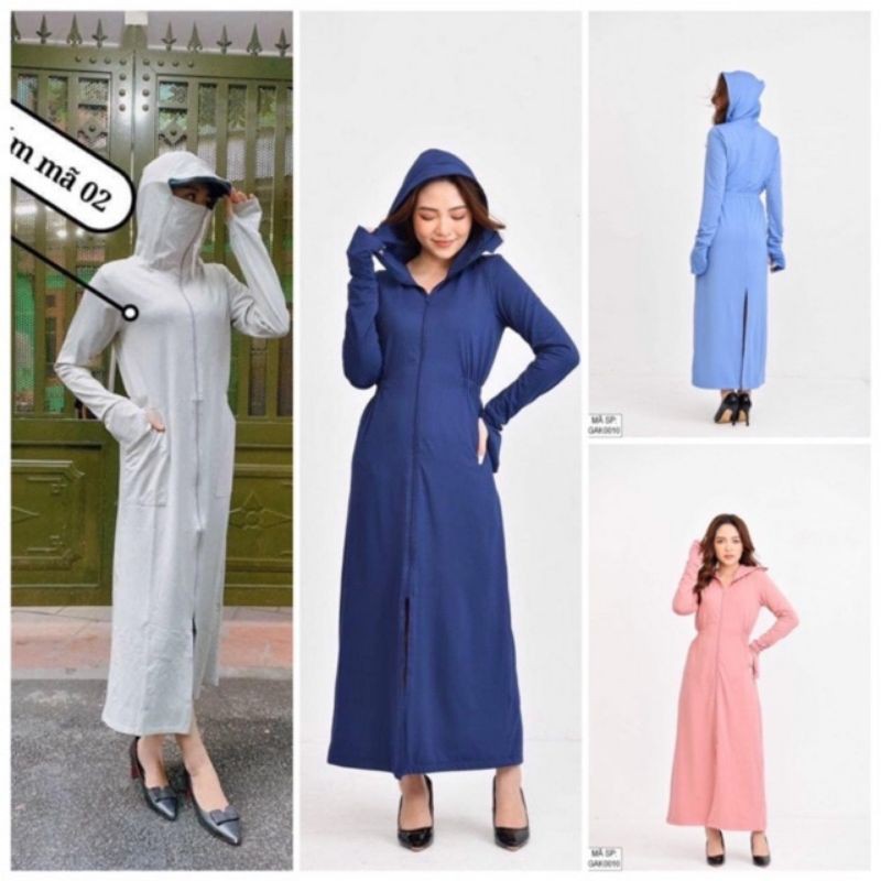 Áo chống nắng nữ dài toàn thân thông hơi chất vải kim cương dày dặn siêu mát hàng đẹp