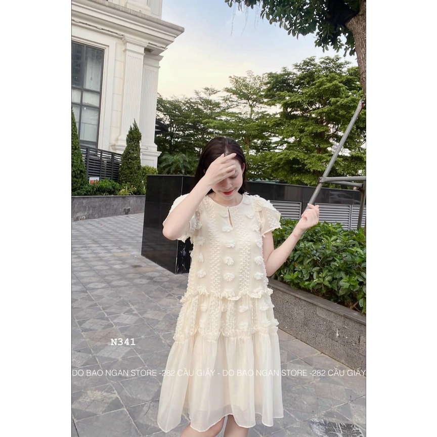 VÁY BẦU NƠ ĐẦM BẦU CÔNG SỞ-VÁY TIỂU THƯ MẶC ĐI CHƠI DỰ TIỆC XINH XẮN VÁY 2 LỚP