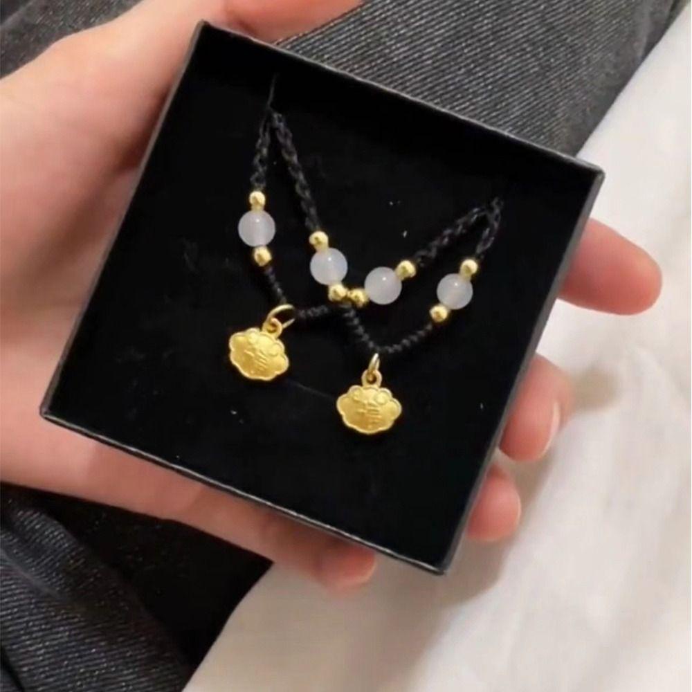 Vòng cổ Hạt Mặt Ổ Khóa An Toàn May Mắn Thời Trang Cho Nữ