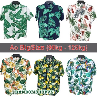 Áo sơ mi BIGSIZE đi biển họa tiết hawaii hoa lá nhiệt đới