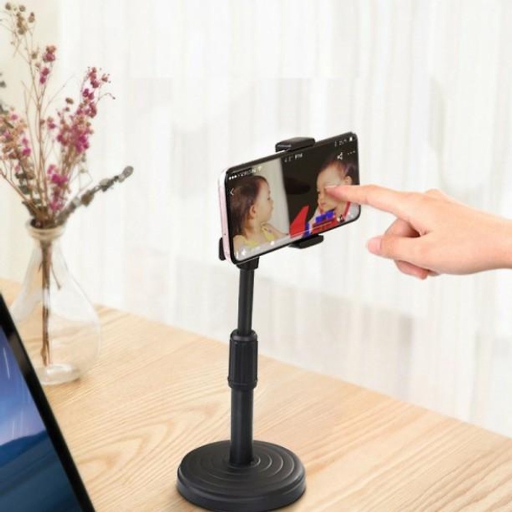 Giá Đỡ Điện Thoại Để Bàn Kẹp Điện Thoại Học Làm Việc Online Tại Nhà, Giá Đỡ Livestream Chân Đế Nặng Chắc Chắn