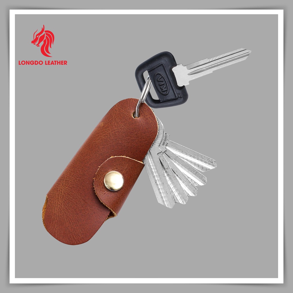 Ví đựng chìa khóa da bò thật - Bảo hành 5 năm - Hàng chính hãng thương hiệu Longdo Leather - MK06