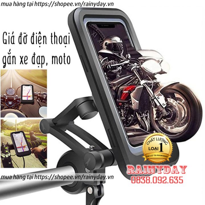 Giá đỡ điện thoại xe đạp, kẹp điện thoại xe đạp thể thao gắn trên ghi đông moto xe máy chống nước