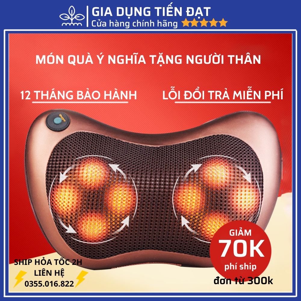 Máy massage cổ vai gáy chườm nhiệt cao cấp máy đấm lưng - Quà tặng ý nghĩa cho ông bà bố mẹ người thân