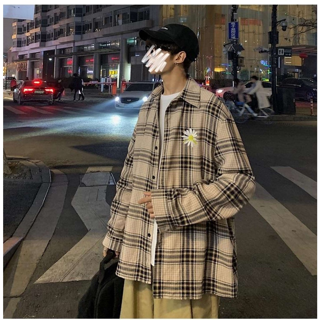 Áo Khoác Sơ Mi FLANNEL CARO Áo Chống Nắng Dài Tay Nhiều Mẫu Họa tiết Thêu Hoa Cúc