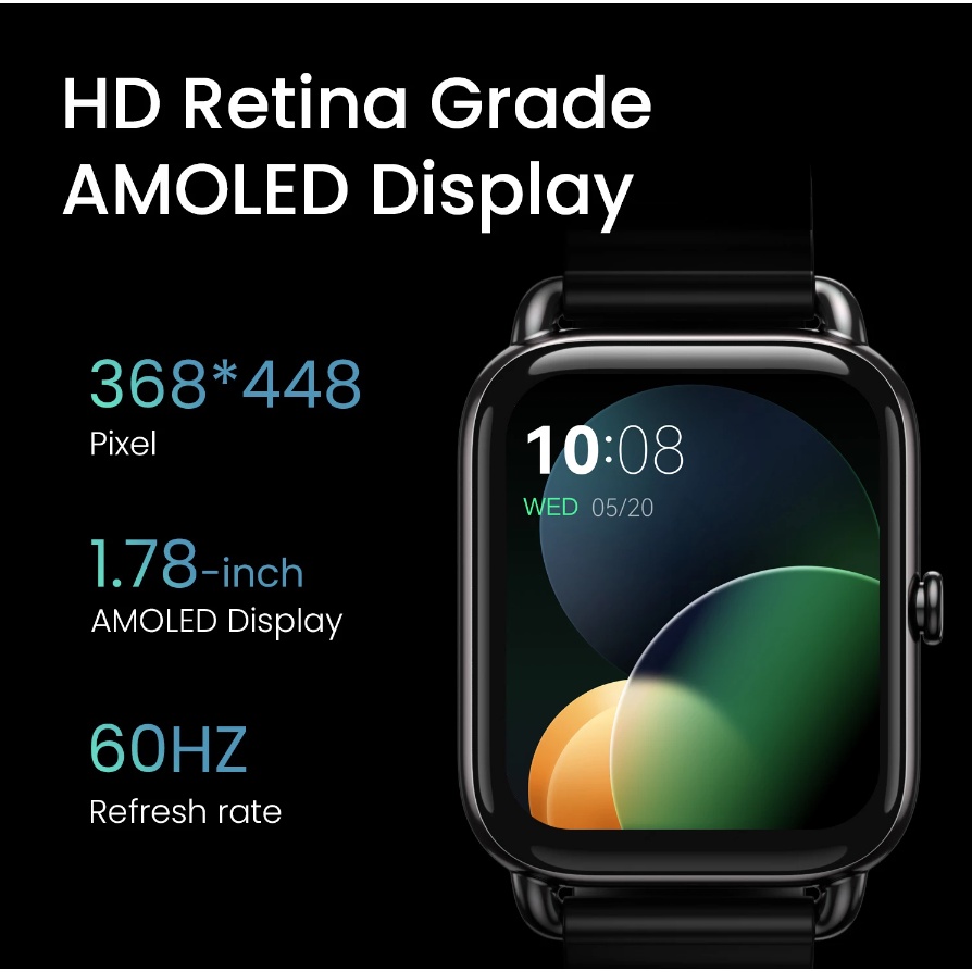 [Bảo Hành 6 Tháng] Đồng Hồ Thông Minh HAYLOU RS4 Plus - Màn hình 1.78'' AMOLED, Kháng nước IP68, Hỗ Trợ Đo SpO2