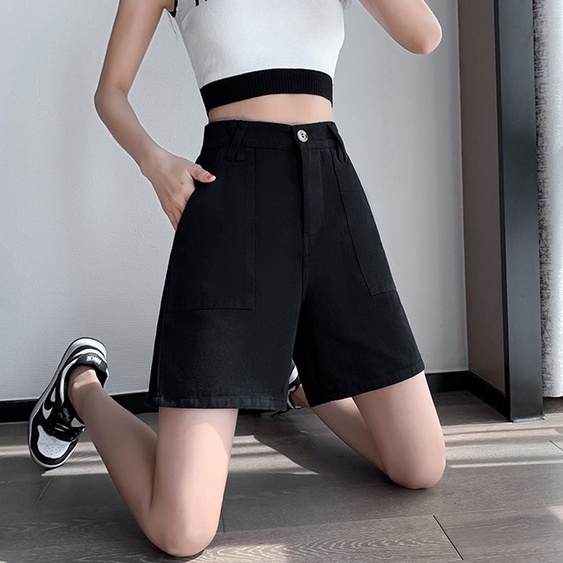 Quần lửng nữ chất vải kaki lưng cao, đai chéo phong cách Hàn Quốc có bigsize 70kg