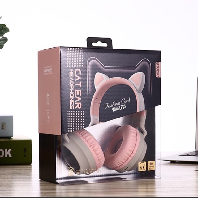 Tai Nghe Tai Mèo HEADPHONE CATEAR Model BT028C Bluetooth 5.0 Chống Ồn, Bass Chắc, Êm Tai