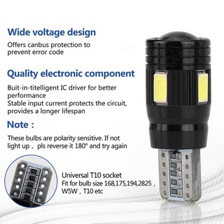 2pcs Super White T10 LED High Power Projector Reverse Marker Car Backup Lights