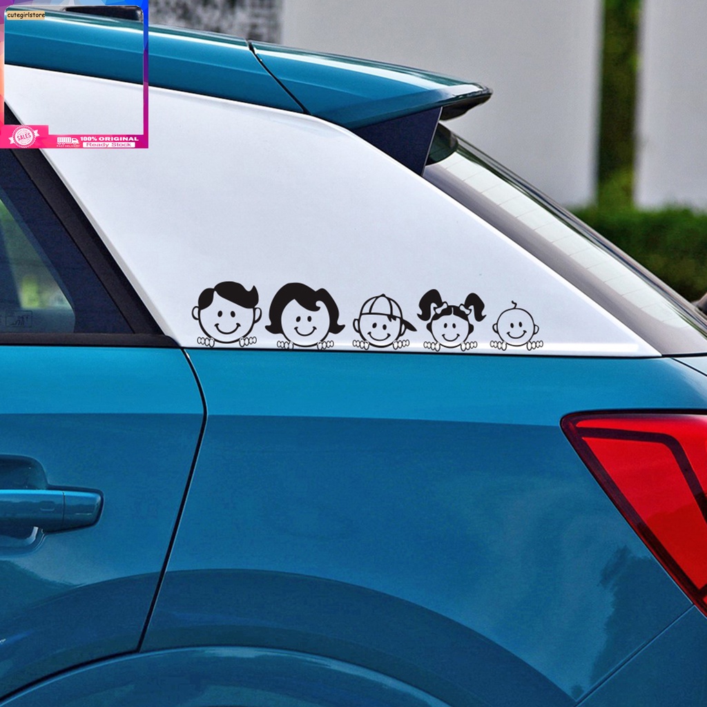 Đề can dán trang trí xe hơi bằng PVC họa tiết gia đình dễ thương