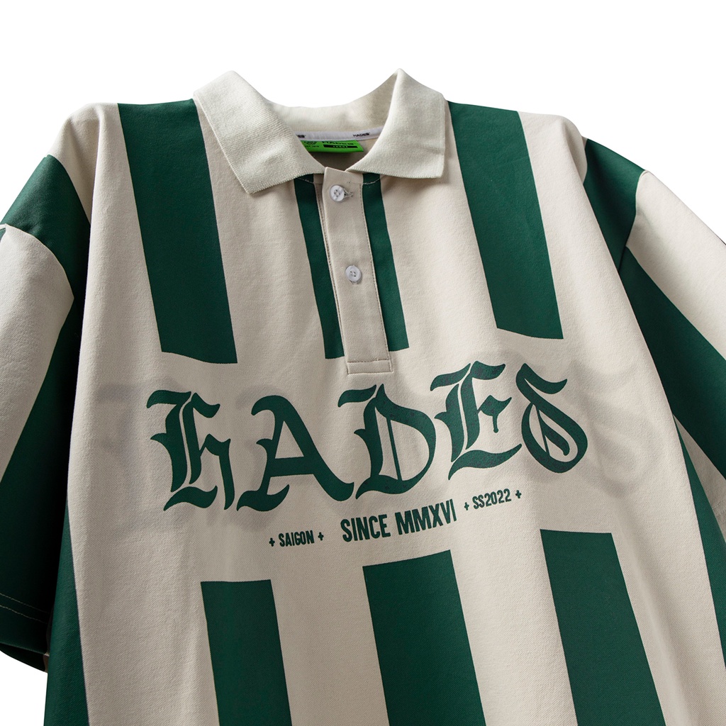 Áo Polo Tay Lỡ Unisex SHELTER STRIPED Thun Cá Sấu - HADES Brand Chính Hãng