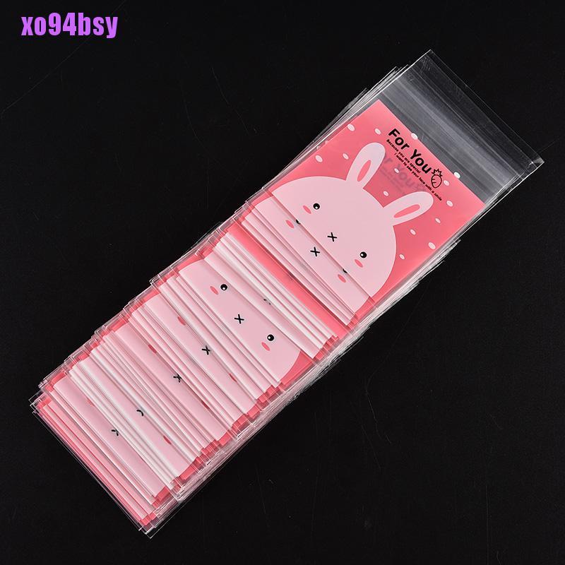 100 Túi giấy bóng kính đựng bánh kẹo Xo94Bsy in họa tiết chú thỏ đáng yêu