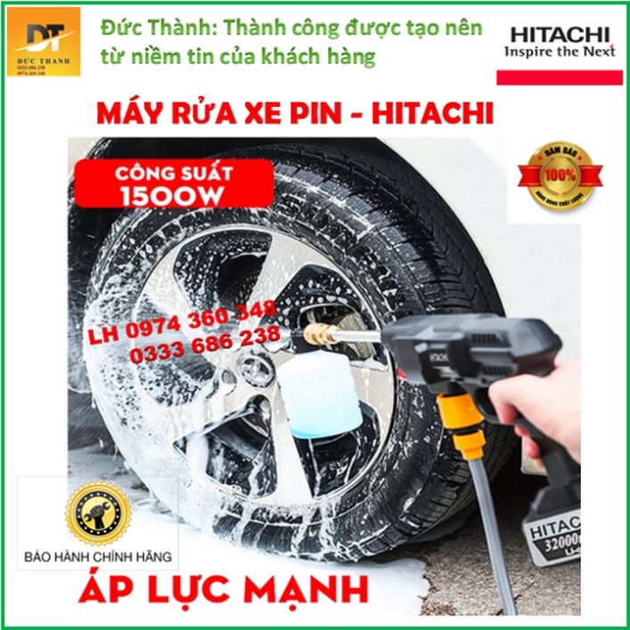 Siêu hot Máy Rửa Xe Pin HITACHI 199V, Rửa Xe-Phun Cây Cảnh, Xịt Rửa Điều Hòa Tiện Lợi