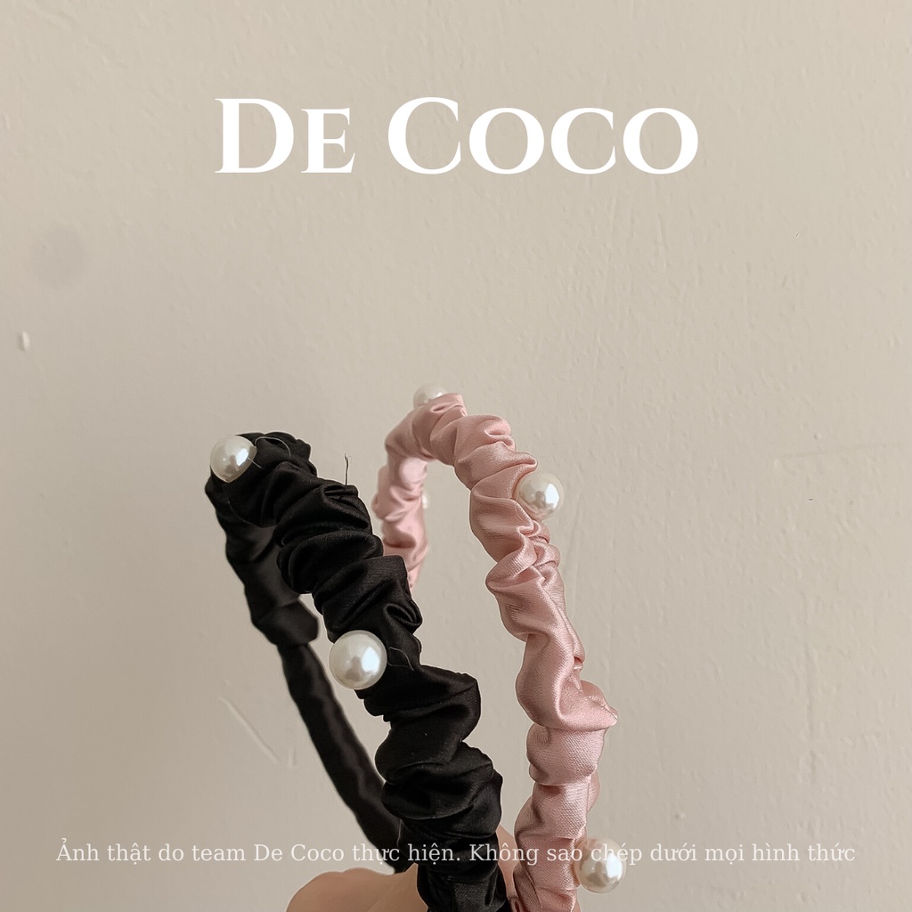 Bờm cài tóc trơn satin bản nhỏ decoco.accessories