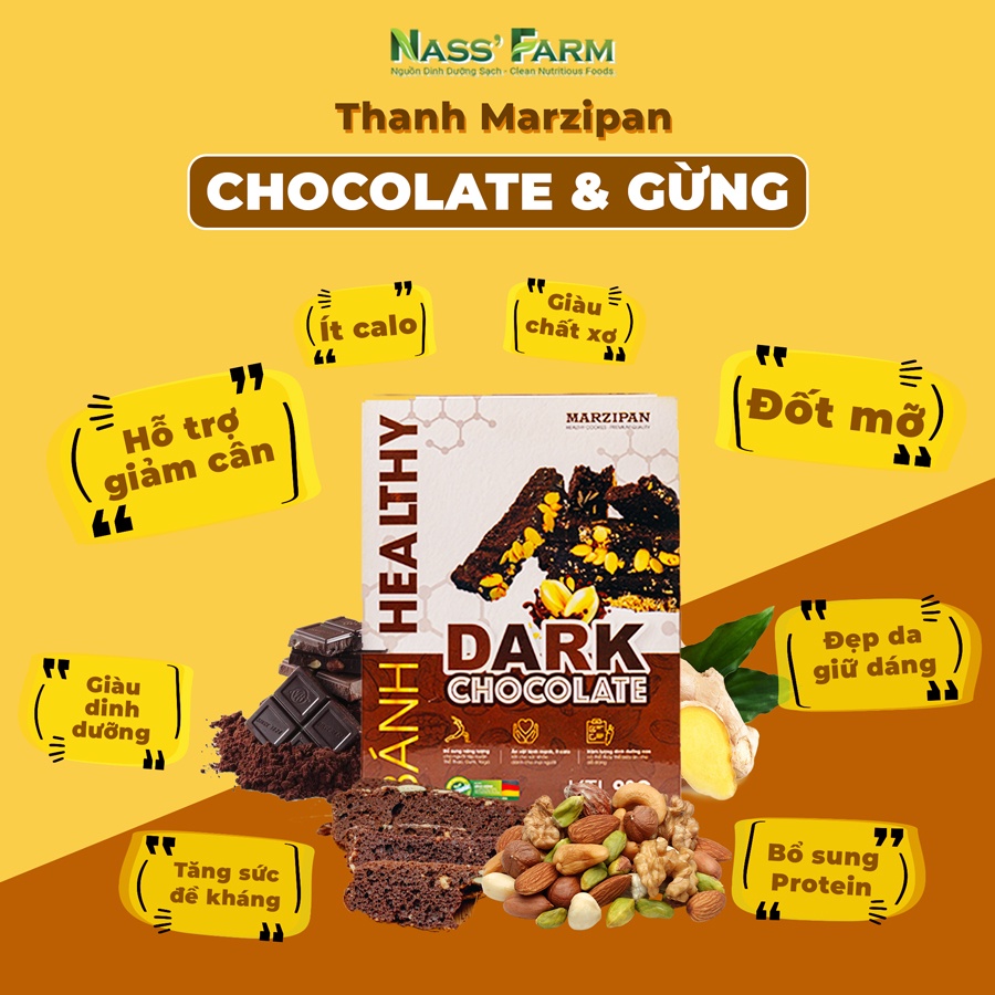 Bánh năng lượng HEALTHY Dark Chocolate cho người luyện tập, tập gym, vận động, eat clean, văn phòng