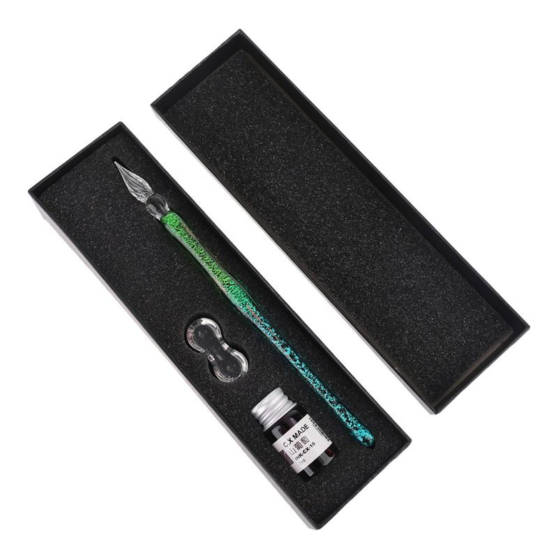 Giá Đỡ Bút Viết Thư Pháp Họa Tiết Bầu Trời Đầy Sao Thủy Tinh Màu Gradient