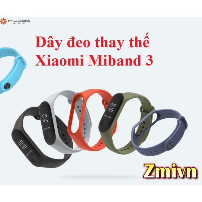 [Tặng dán màn ] Dây cao su Xiaomi Miband 3 - Mijobs