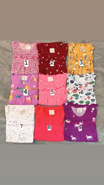 Váy JumpingBeans bánh bèo cộc tay chất cotton cao cấp xuất dư hoạ tiết hoa cho bé gái 6-18kg