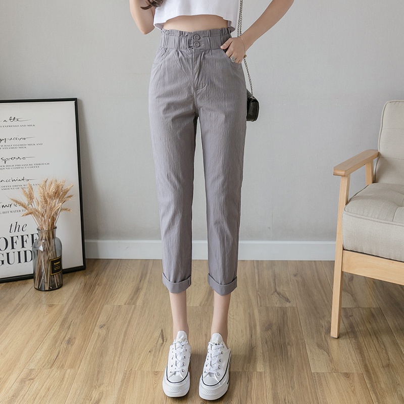 Quần Cotton Lưng Cao Ống Rộng Cá Tính Dành Cho Nữ | BigBuy360 - bigbuy360.vn