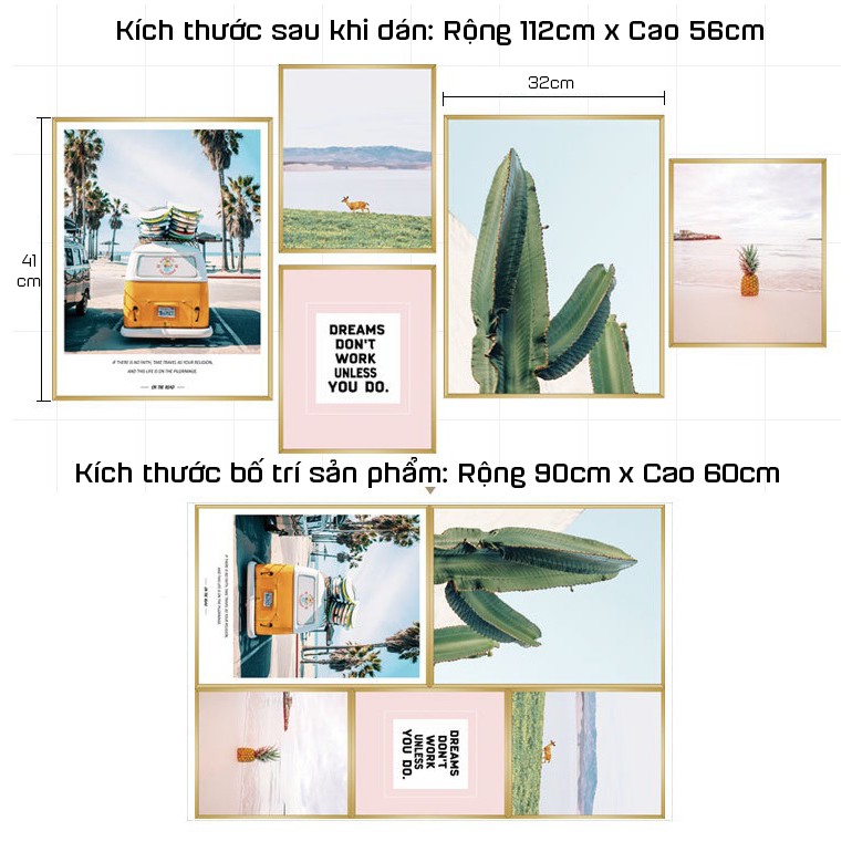 Tranh Decal Dán Trang Trí Nhà Cửa Hình 05 Khung Ảnh