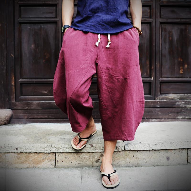 Quần Short linen Ống Rộng In Hình Voi Cho Nam 706.08